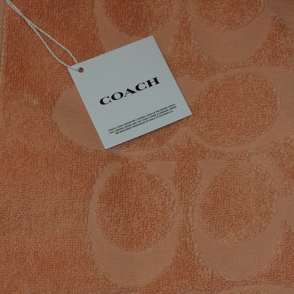 NWT Authentic Coach CV318 XL Signature Cotton Beach Bath Towel Turquoise Unisex - Picture 4 of 7
